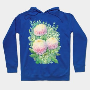 Chrysanthemums bouquet watercolour Hoodie